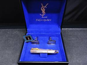 ◎№1982◎■USED並品■【YSL】サンローラン【シルバー・ゴールド】■カフス＆ネクタイピン セット♪