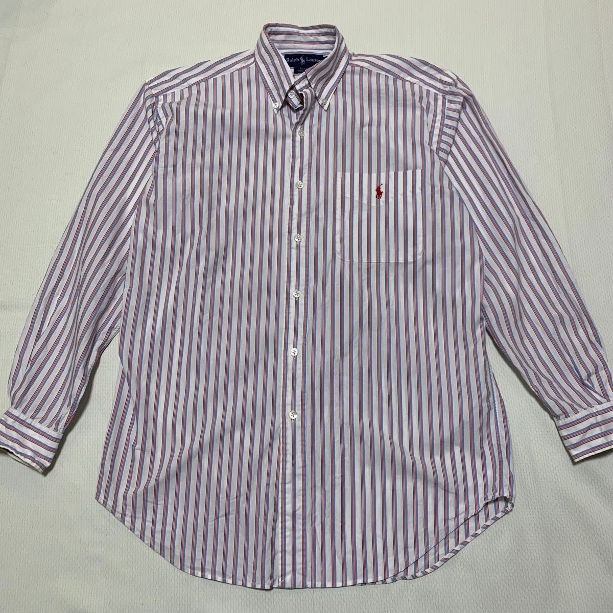 【Ralph Lauren】ラルフローレン 長袖 ストライプ ボタンダウン シャツ S BLAKE