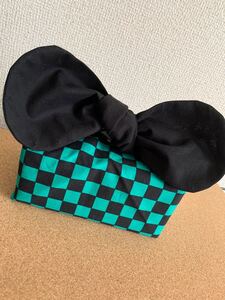 鬼滅風 リボン お弁当袋 ハンドメイド