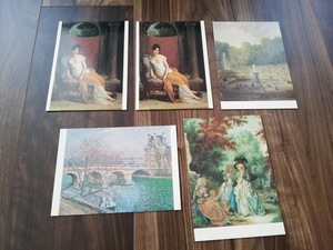 Art hand Auction ★Postales ilustradas Arte francés 300 años de gloria 5 piezas★Sin usar, obra de arte, cuadro, Hirie, kiri