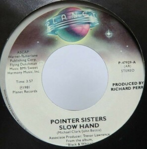 POINTER SISTERS/SLOW HAND シングレコード