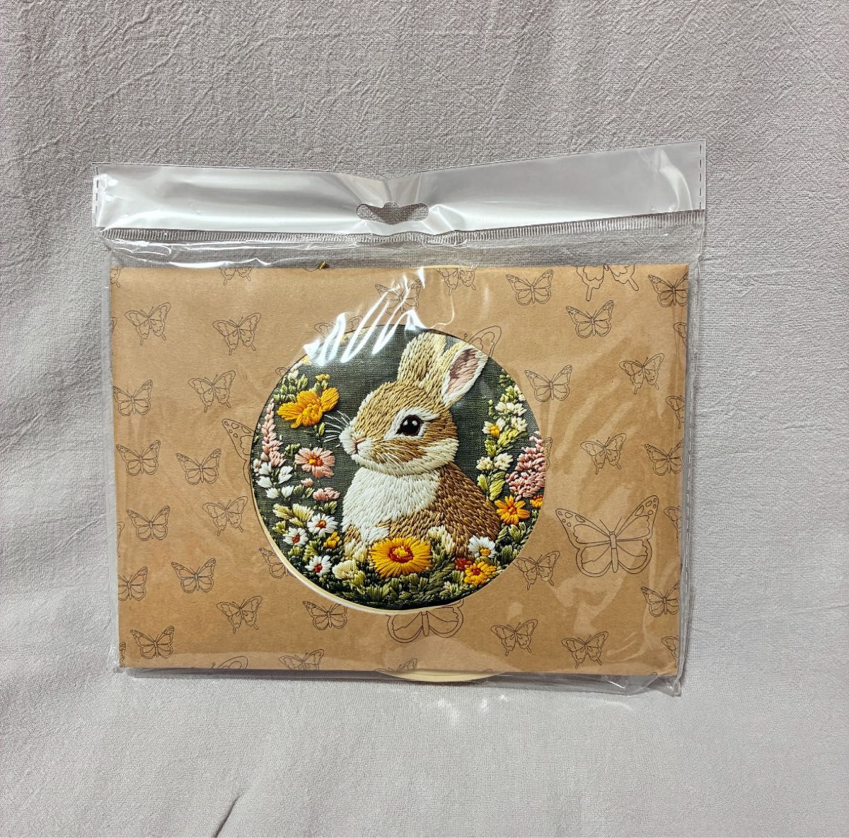 刺繍キット 初心者 フランス刺繍 ウサギ 花 説明書 小学生 ハンドメイド 手芸 刺繍 15cm枠 自由 研究 セット 花