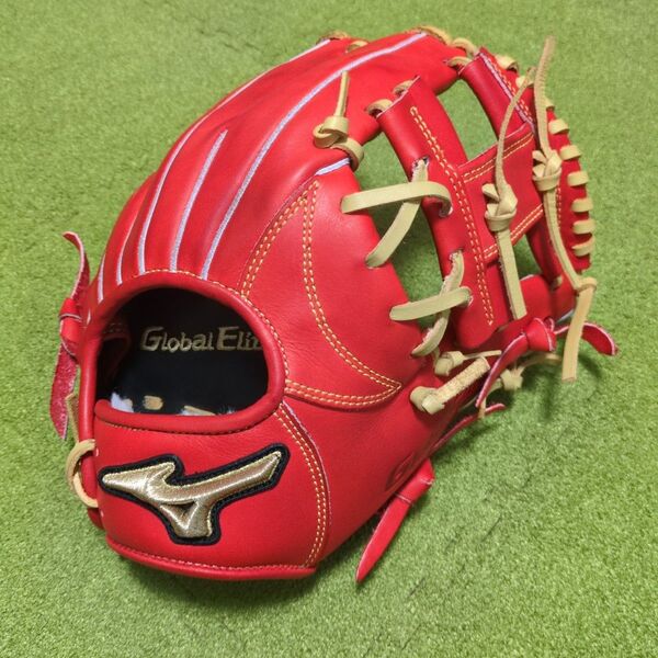 ミズノ Global Elite グローブ 軟式用 赤 レッド 野球