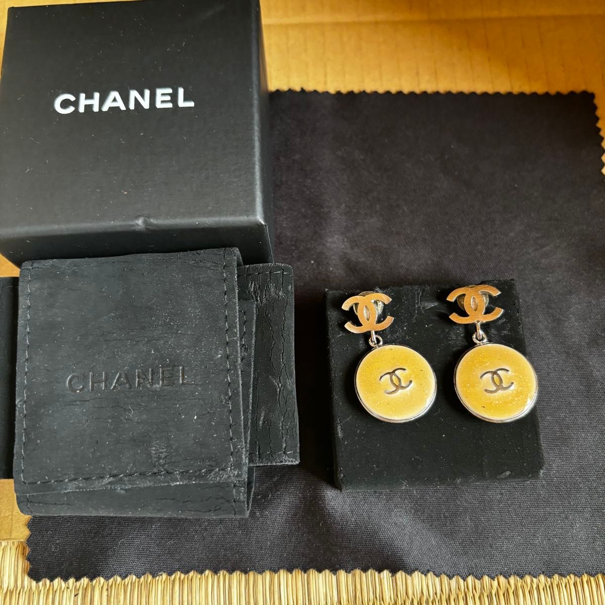 CHANEL シャネル イヤリング ココマーク ゴールド ヴィンテージ 箱付き 正規品