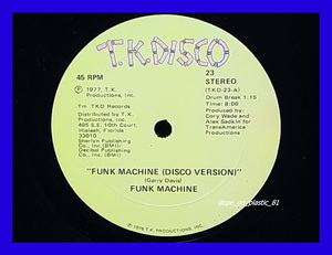 Funk Machine / Funk Machine/T.K. Disco/TKD-23/US Original/5点以上で送料無料、10点以上で10%割引!!!/12'