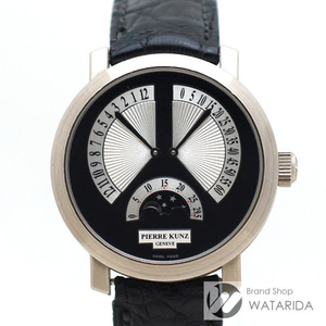 ピエールクンツ 腕時計 パピヨン PKA004HMRL 750WG レトログラード ムーンフェイズ 社外ベルト 箱・保付 送料無料