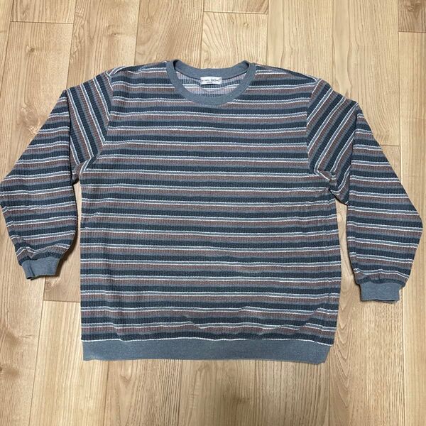 RENOWN CHARGEのボーダー柄 長袖Tシャツ ロンT クルーネック カジュアル サイズL