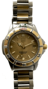 Tag Heuer Tag Hois 955.413k Профессиональная 200 м дата золотой циферблат комбинация мальчиков часы часы используется батарея заменена редко