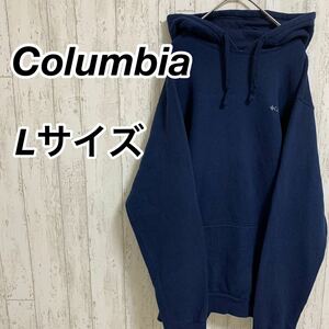 【Columbia】 スウェット パーカー 刺繍ロゴ ビッグサイズ ゆるダボ ネイビーカラー プルオーバー
