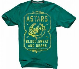 Alpinestars Grind Tee アルパインスター Ｔシャツ L　海外サイズ Teal Green - Acid Yellow