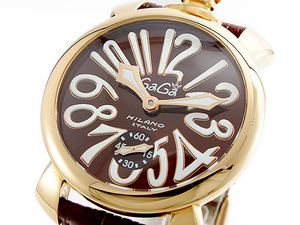 ガガミラノ GAGA MILANO MANUALE 手巻 メンズ 腕時計 5011-01S-BRW ブラウン