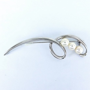 SV * silver brooch pearl pearl 6.7mm [ used ]/10021674