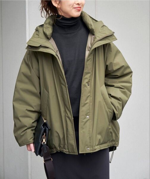 美品 Spick&Span スピック&スパンカーキ フーデッドコート ダウンジャケット マウンテンパーカー