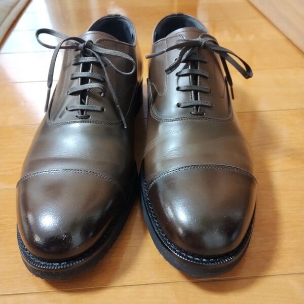 値下げ交渉可【超美品】三陽山長 柔ニ/JUJI ブラウン ストレートチップ 25