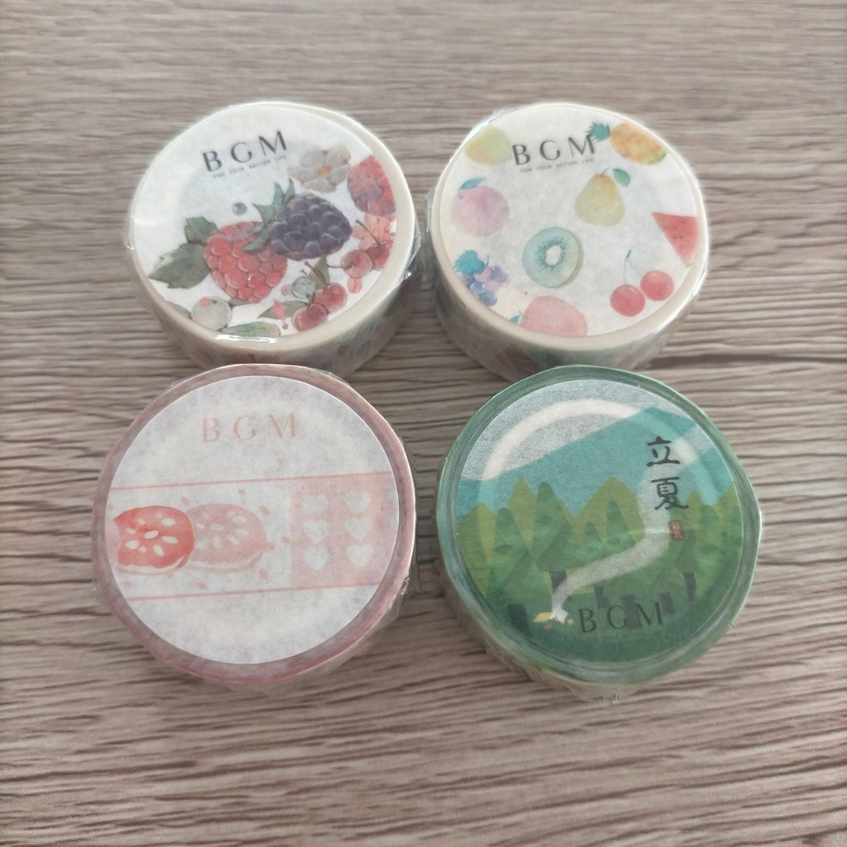 新品未開封　4個セット　和紙　マステ　BGM　マスキングテープ