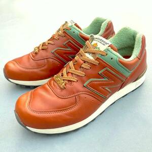 UK製【English Pub Pack】NEW BALANCE M576TRO The Royal Oak BROWN US8D 26cm オールレザー 中古 イギリス英国製 ブラウン×ミント 茶