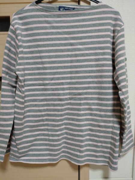 SAINT JAMES ボーダーカットソー 長袖 Tシャツ グレー ピンク サイズ4