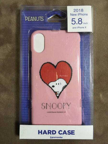 【 送料無料!!・少し訳あり未使用品!】★グルマンディーズ製◇PEANUTS・SNOOPY スヌーピー スマホケース◇iPhone X/Xs用★