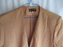 ジャケット L ポリエステル100% 着丈64cm 日本製 濃いベージュ_画像2