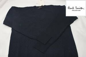 * new goods unused *Paul Smith COLLECTION V neck sweater * navy M size * wool 100%* shoulder width 42. width of a garment 47. dress length 59. length of a sleeve 58.* regular price 50,600 jpy 