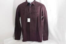 ☆新品未使用☆Paul Smith プリーツ シャツ “DREAMER”ロゴ☆PLEATED SHIRT☆エンジ☆Lサイズ☆定価33,000円☆肩幅44㎝ 着丈74㎝ 袖丈63㎝_画像1