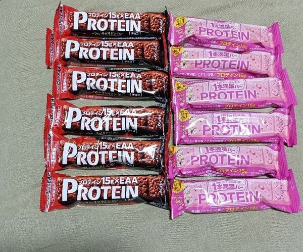 12本 1本満足バー プロテインチョコ 6本 シリアルストロベリー 6本