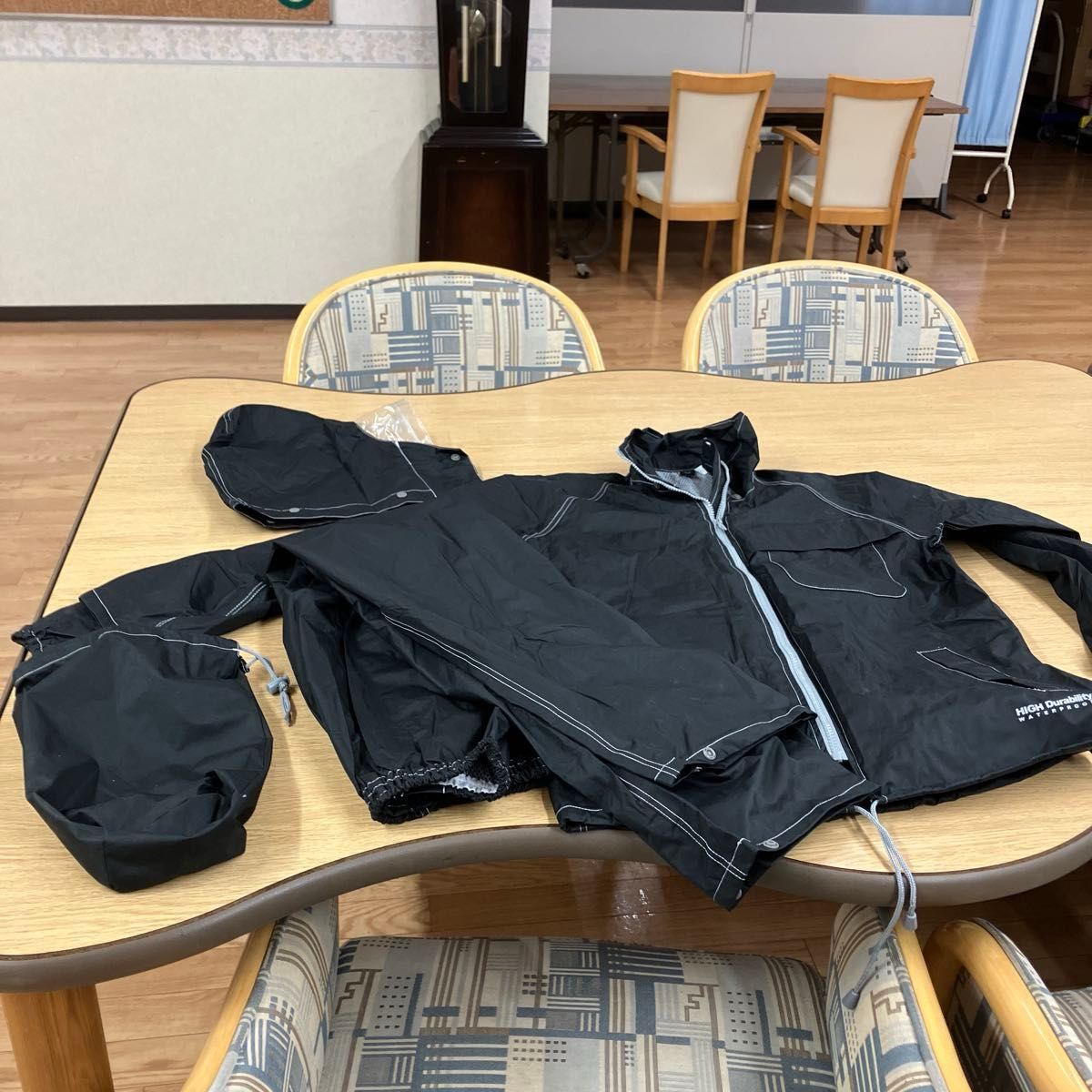 HIGH Durability WATERPROOF レインウェア 上下セット ブラックMサイズ