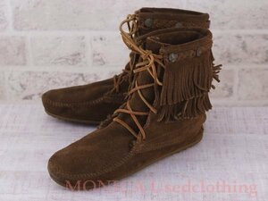 MG139* lady's [ Minnetonka ] moccasin boots suede tea 26cm about 