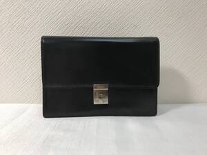 美品本物グッチGUCCI本革レザーナイロンクラッチセカンドビジネスバッグハンドバック旅行トラベル黒ブラックメンズレディース