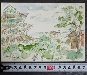 Art hand Auction 78☆☆Jeju Island, Korea, landscape, watercolor, sketch, Western painter, signature unknown☆, Painting, watercolor, Nature, Landscape painting