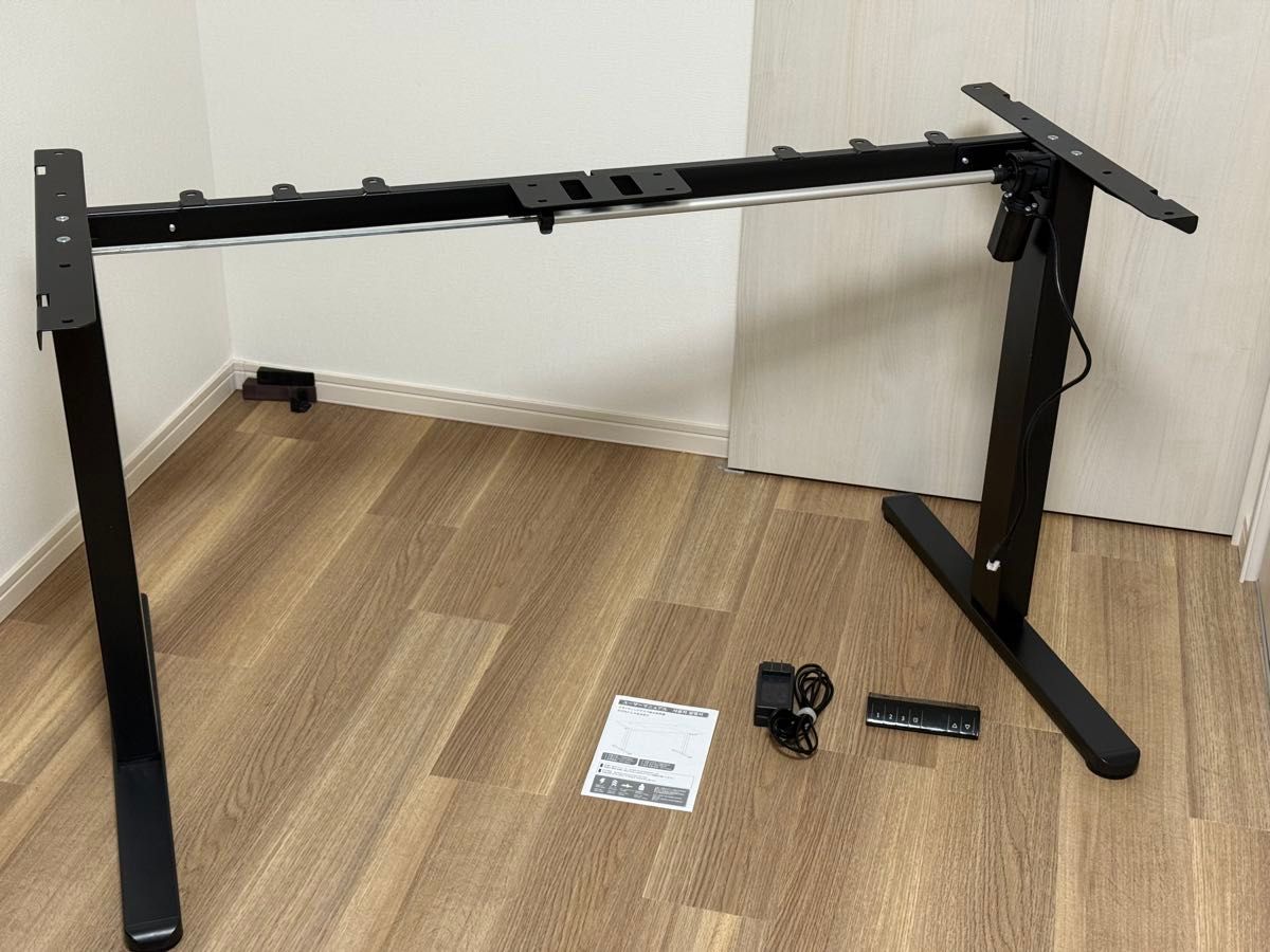 電動昇降デスク 板なし スタンディングデスク ブラック オフィスデスク 静音 電動昇降式デスク