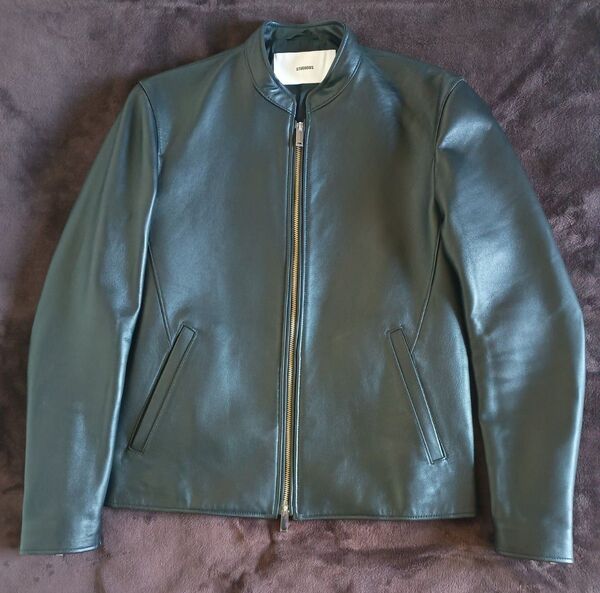 STUDIOUS ラムレザーシングルライダースジャケット / サイズ 1 ブラック / 24AW / ステュディオス