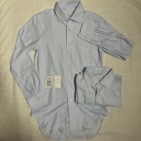 THE SUIT COMPANY スーツカンパニー ノンアイロン ジャージー ワイシャツ Yシャツ ブルー ストライプ S 計2点