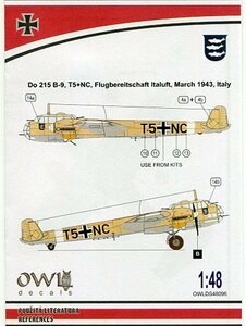 1/48 オウルデカール　ドルニェ Do 215B-9 駐イタリア