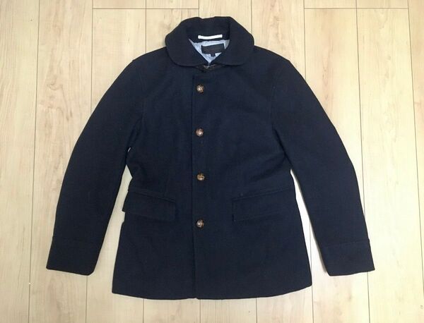【格安】nano universe ナノ・ユニバース メルトンコート ダッフルコート ウール ネイビー 46サイズ