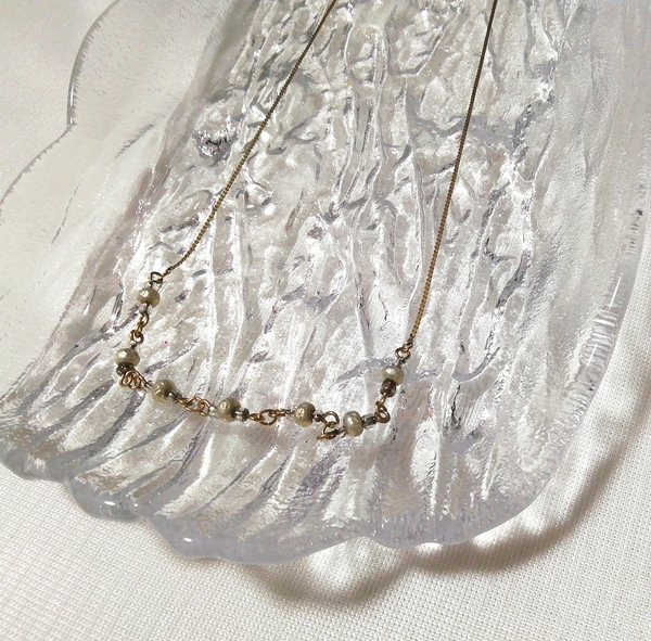 Graue Perlenkette Halskette Anhänger Halsband Schmuck Interieur, Damenaccessoires, Halskette, Anhänger, Andere