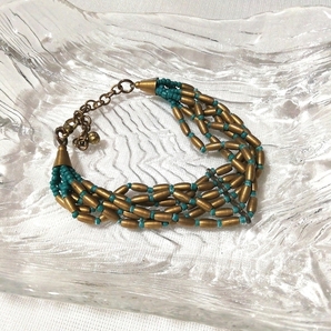 金緑鎖型バングルブレスレット/アクセサリー宝飾 Chain type bangle bracelet / accessoryの画像1