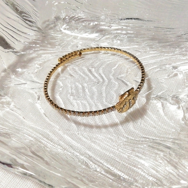金丸型バングルブレスレット/アクセサリー宝飾 Golden round bangle bracelet / accessories