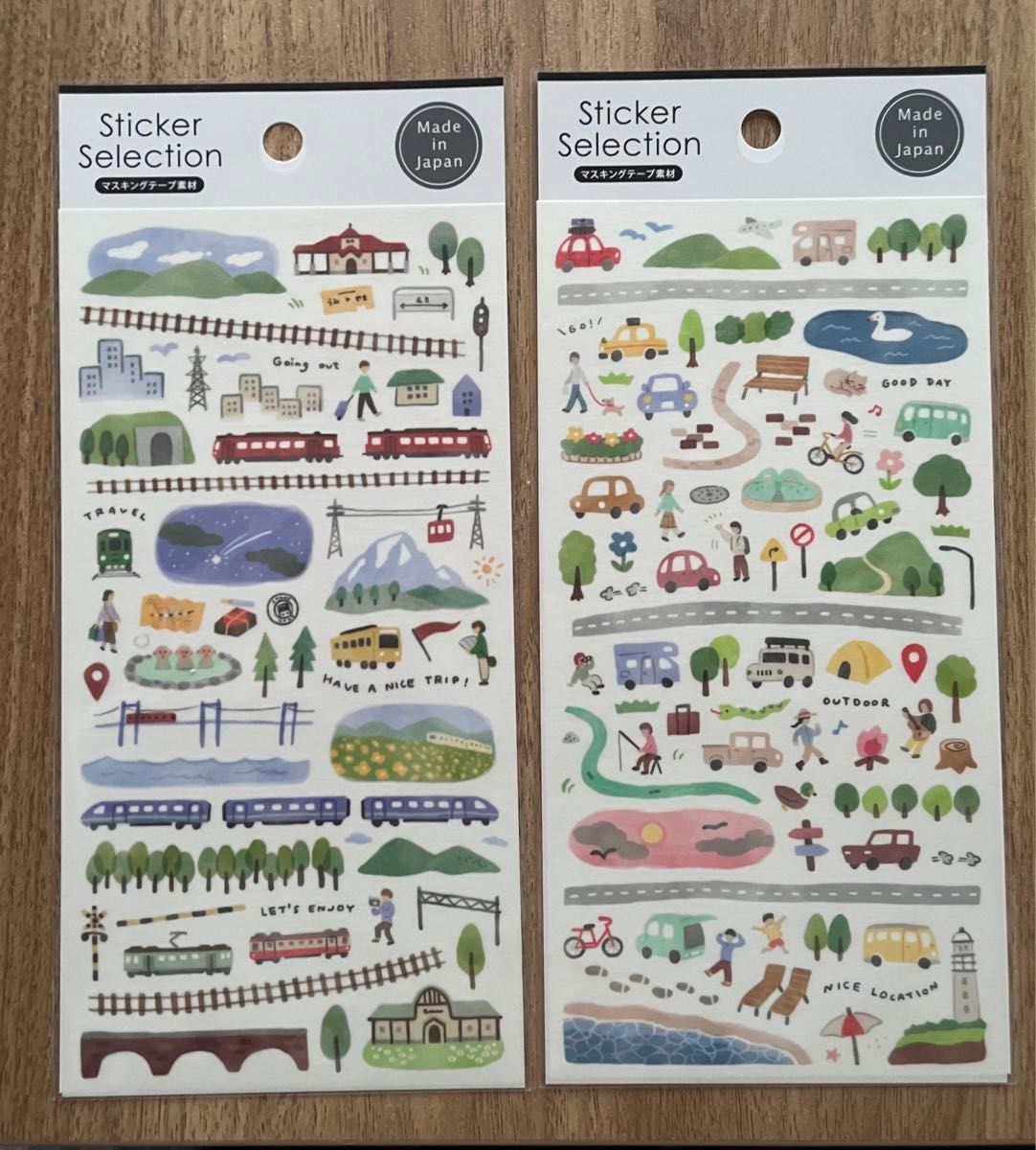 Sticker Selection マスキングテープ素材 シール 2個セット Made in Japan