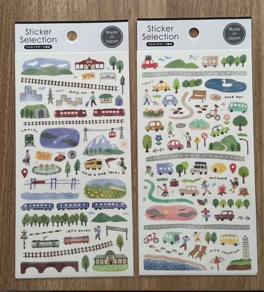 Sticker Selection マスキングテープ素材 シール 2個セット Made in Japan