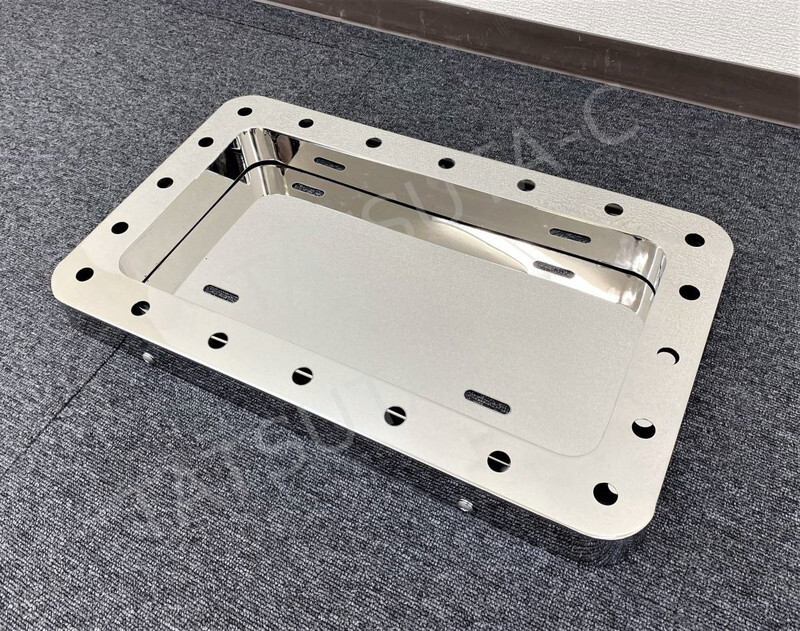 角R仕様 パイロットナンバー枠 大型用 パイロットランプ穴付き ステンレス製 鏡面 トラック デコトラ S0159S_サムネイル画像2