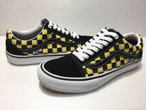 良好!! 定番 VANS バンズ OLD SKOOL PRO BLACK CHECKER BOARD & GOLD 25.5cm us 7.5 オールドスクール プロ チェッカーボード_画像5