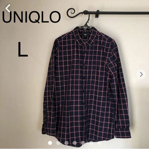 UNIQLO☆メンズ長袖チェックシャツsize L