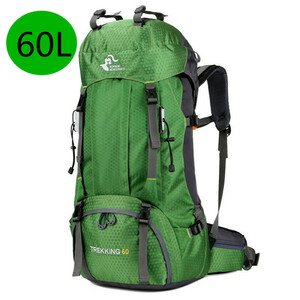 60Lアウトドア バックパック リュックサック キャンプ 登山 防水 ハイキング モール スポーツバッグ 黒