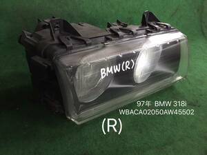 H.9年 BMW 318i CA18 純正ヘッドライト ランプ (R) ヤフオク C2 21016 即日発送可 WBACA02