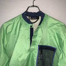 80s 90s 台湾製 patagonia パタゴニア カヤック カヌー ナイロン プルオーバー リップストップ ヴィンテージ OLD L 蛍光グリーン_画像3