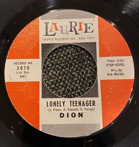 DION US Original 7inch LONELY TEENAGER Doo Wop ロカビリー