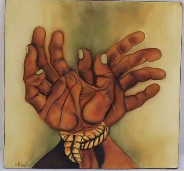 K3444 1980s فن الفخار أوزوالدو غواياسامين فن الفخار كائن أوسوالدو غواياسامين الجدار الشنق ملصق فني بيكاسو, عمل فني, تلوين, رسم الباستيل, الرسم بالتلوين