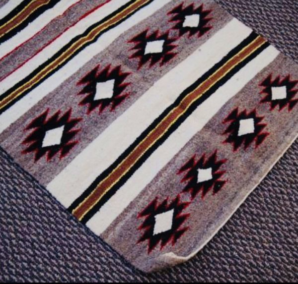 K1993 *60er Jahre*Navajo Teppich*Kristallmuster*Handgefertigt*Wolle*Indianerteppich*Interieur*Indianer*Chimayo, Teppich, Teppiche, Matte, Teppiche, Teppiche im Allgemeinen