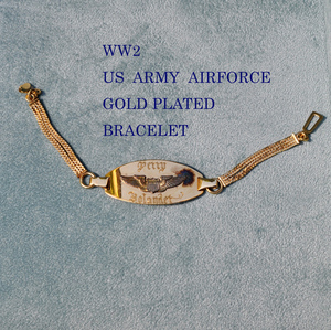 ☆ビンテージWW2 実物 40年代 U.S.ARMY AIR FORCES PILOT　WING 　GOLD PLATED BRACELET ☆